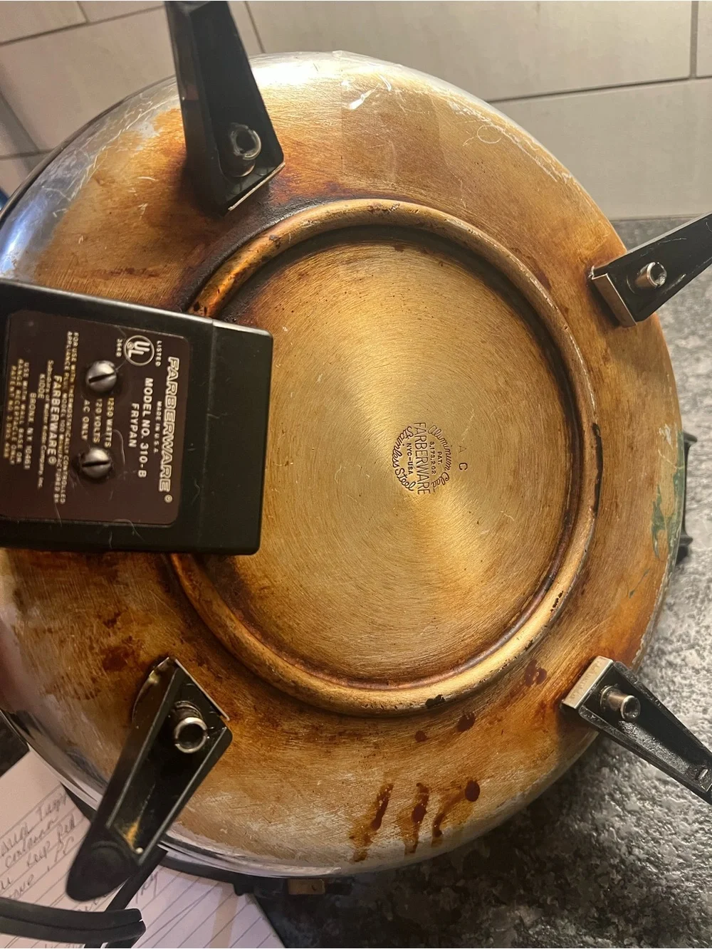 Vintage Farberware 12” Stainless Steel Electric Skillet with Lid - heats great